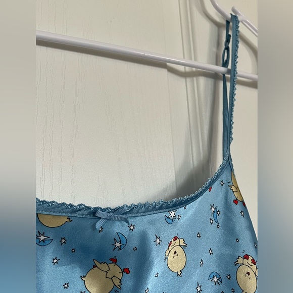 La Senza VINTAGE Satin slip chick print pajamas size small - Picture 3 of 9